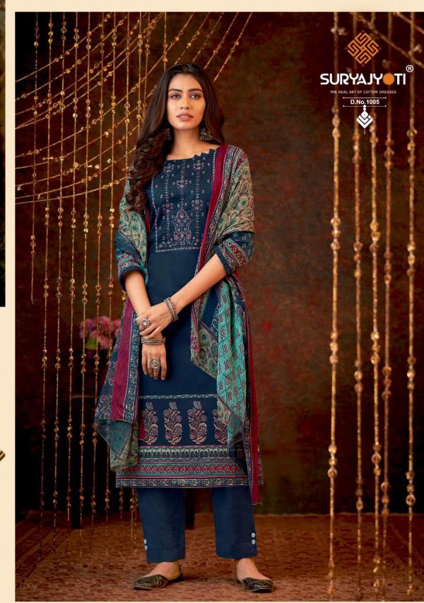 Suryajyoti Shezan Vol-1 jam Satin Neck Embroidery Dress Material